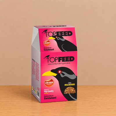 غذای خشک مرغ مینا تاپ فید همراه با میل ورم Mynah MealWorm ۱ کیلوگرم